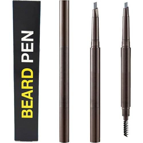 Men Beard Pen Pencil Filler Brush Waterproof Mustache Repair Shape Beard Makeup Enhancer Moustache Coloring 3Colors