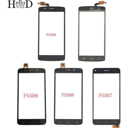 Mobile Touch Screen TouchScreen For Fly FS506 FS507 FS508 FS509 Touch Screen Digitizer Panel Front Glass Lens Sensor 3M Glue