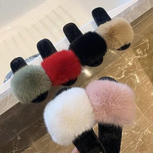 New Fashion Slippers Foreign Trade Flip Flops Womens Fall Winter Slippers Wear Warm Non-slip Shoes