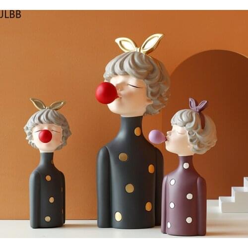 Bubble Girl Modern Sweet Young Girl figurines Resin Art Wedding Birthday Home Decoration Accessories Fairy Gift table top dector