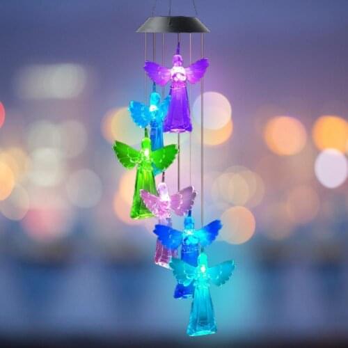 Solar Wind Chime Light Angel Chandelier Color Changing Light Outdoor Garden Decoration Light LED Light