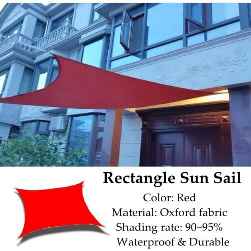 Red Color Rectangle Pergola Oxford Sun Sail Shading 95% Waterproof Camping Outdoor Anti-UV Terrace Tent Garden Gazebo Awning
