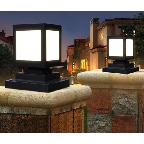 Outdoor Garden Pathway Solar Lawn Lamp Garden Patio Landscape Yard Porch Corridor light Villa Exterior Wall Aluminum Pillar Lamp