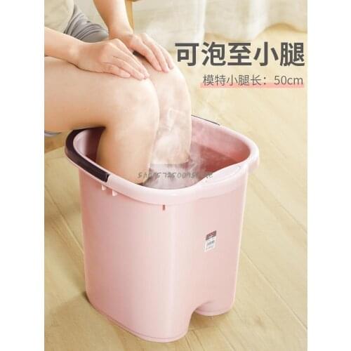 Foot Bucket Over Calf Thermal Insulation Thickened Household Foot Bath Health Care Artifact Foot Basin Womens Plastic Foldable
