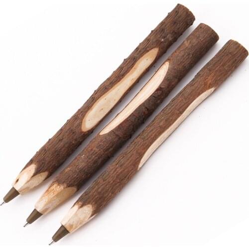 40PCS/Lot Vintage handmade wooden Environmental ballpoint pen twig ball pen wedding pen school office supplies