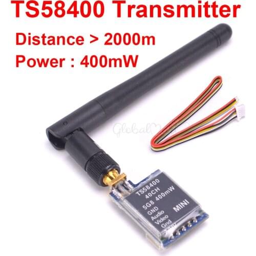 High Quality TS58400 Wireless Mini Emitter 5.8G 400mW 40CH AV Transmitter Module Image Transmission distance more than 2000m