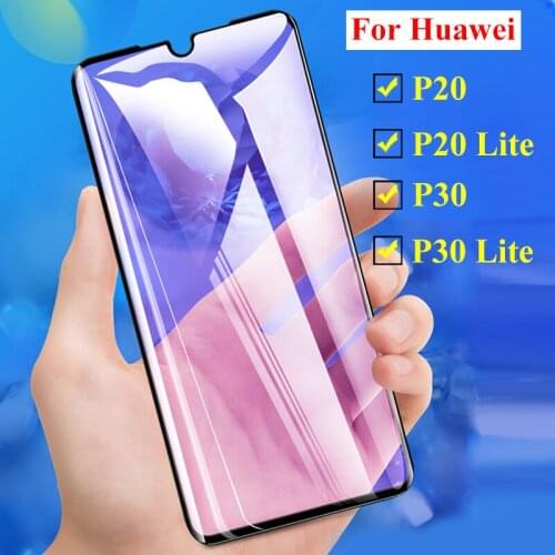 Tempered Glass For Huawei P30 Lite Purple Light P20 Screen Protector Armored P30lite P 20 30 Hawei 20lite Nova 3e 4e Sheet 3 4 e