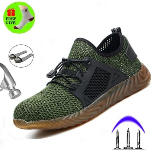 Safety Shoes Boots High Quality Shoes Breathable Mesh Ladies Indestructible Stee Toe Soft Puncture Protective Boots Dropshipping