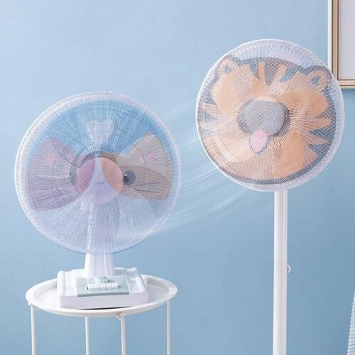 1Pcs Cute Cartoon Animal Home Use Electric Fan Protective Cover Safety Mesh Fan Dust Cover Fan Guard Kids Finger Protector Round