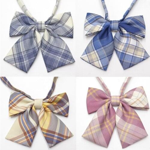 Feminine Plaid Bowtie Casual Bow tie For Women Girls Uniform Collar Butterf Bowknot Women shirt decoration Cravats Girl Bowties