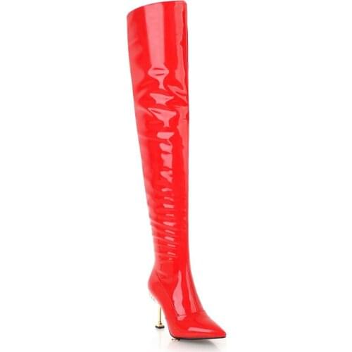 The wind in the winter of 2018 new foreign trade cat with high with pointed 32 181103-43 size code knee-high boots