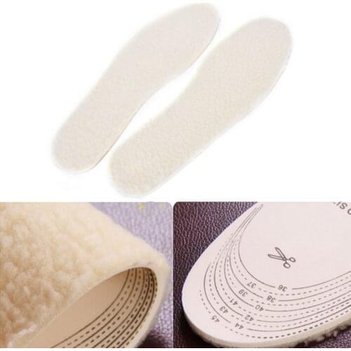 1Pair Unisex Winter Wool Warm Heated Insoles Thermal Thickened Warm Keeping Shoes Pad For Men And Women Kids 2Styles