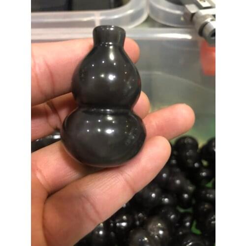1pcs On!!Natural obsidian quartz crystal beautiful obsidian crystal gourd