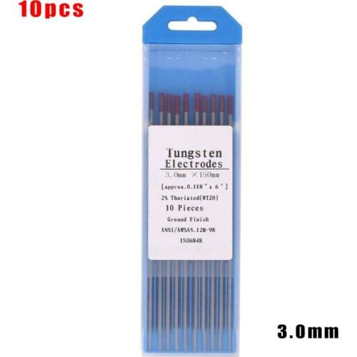 10pcs red color code 3.0* 150 Thorium tungsten electrode head tungsten needle/rod for welding machine