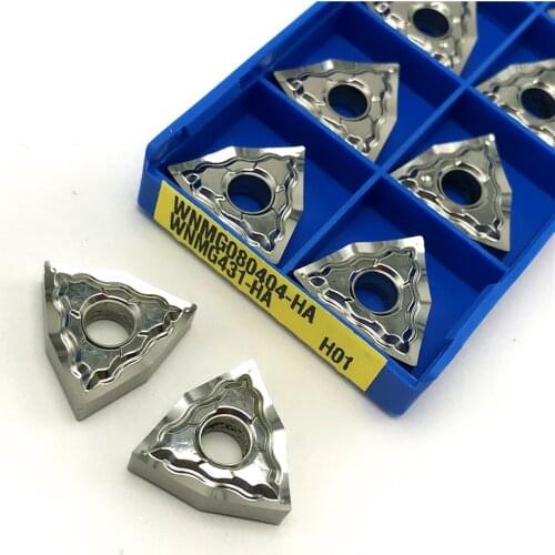 10Pcs WNMG080402 HA H01 Carbide Inserts WNMG080404 HA H01 WNMG080408 HA H01 External Turning Tool CNC Lathe Tools , For Aluminum