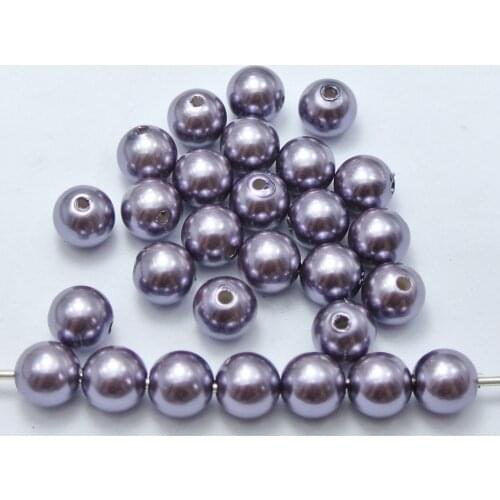 100 Pcs 10mm Plastic Faux Pearl Round Beads Dark Grey Imitation Pearl
