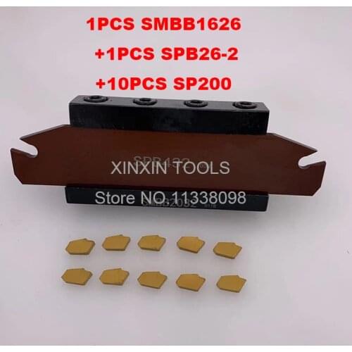 16mm petiole SPB26-2 1pcs+SMBB1626 1pcs+ SP200 NC3020/NC3030 10pcs=12pcs/set NC3020/NC3030 Machining steel CNC lathe tool