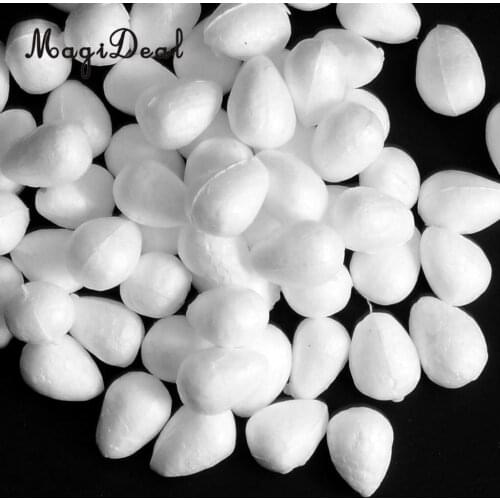200 Pieces White Modelling Polystyrene Styrofoam Foam Water Drop Shape DIY Crafts Supplies Mix 19 & 46 mm