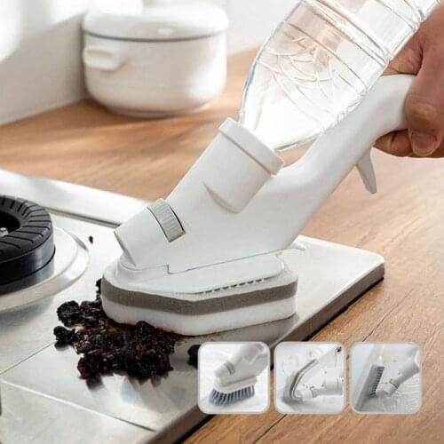 4 In 1 Liquid Cleaning Brushes Portable Long Handle Bowl Tile Washing Brush Windows Spray Cleaner Bathroom Household Accessories