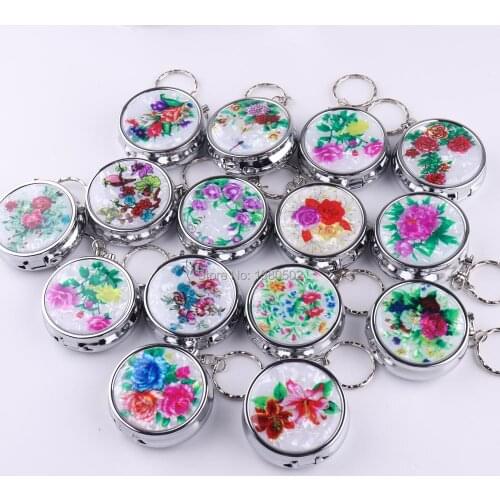 5PCS /lot Beautiful Flower Pattern Key ring key chain with Storage box Random Delivery Decoration Accessories