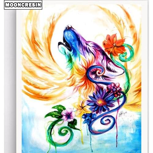 Animal Diamond Embroidery 5D Diy Diamond Painting Flower Wolf Paint With Diamonds Mosaic Rhinestone Handwork Pasted Decorative