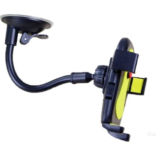 Car Smart Phone Holder Long Arm Windshield Mount Bracket Hose Automatic Lock Car Navigation Stand with Suction Cup Support
