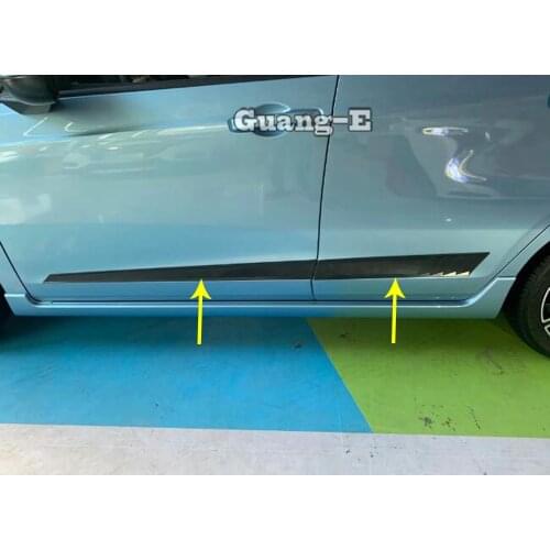 Car Styling Cover Detector ABS Side Door Trim Sticker Strips Molding Bumper 4pcs For Honda Fit Jazz 2020 2021