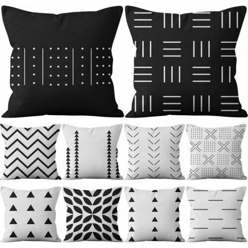 Pillow Case Geometric Pattern Furniture Decoration Polyester Living Room Couch Pillow Slip for Bedroom
