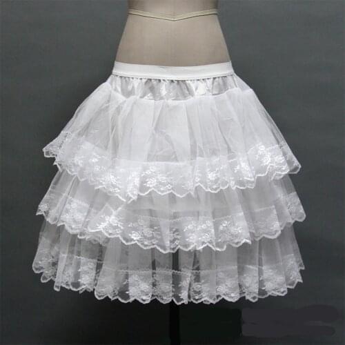 Kids Flower girl Short Petticoat With Lace Edge for Prom Wedding Dress Women A Line underskirt Bridal crinoline Petticoat 2018