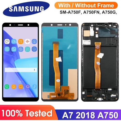 6.0'' Display For Samsung Galaxy A7 2018 A750 LCD SM-A750F A750F Display With Frame Touch Screen Assembly Replacement Parts
