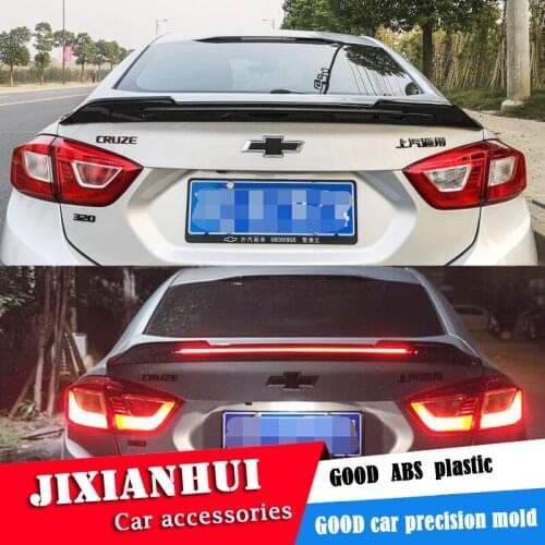 For Cruze Spoiler 2017-2019 Chevrolet Cruze LED LIGHT Roof Spoiler ABS plastic Material Car Rear Wing Color Rear Spoiler
