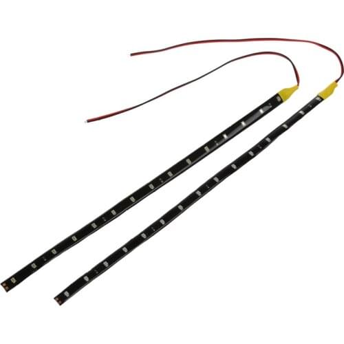 2 30cm 15 LED Flexible Car Auto Strip Neon Light Lamp Orange