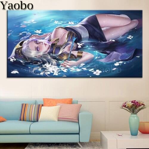 5 Panels Japanese cartoon girl diamond painting diamond embroidery full square/round drill puzzles picture for the new year gift