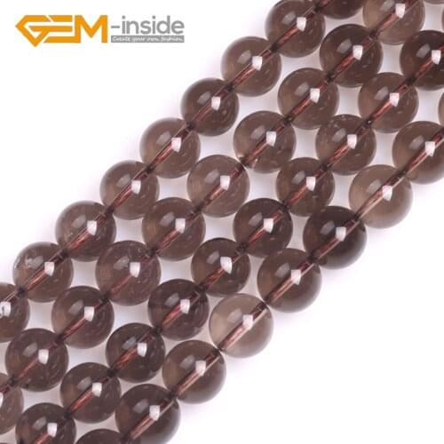 Round Smoky Quartzs Beads Natural Stone Round Shape Loose Beads For Jewelry Making Strand 15" DIY Gifts Wholesale New