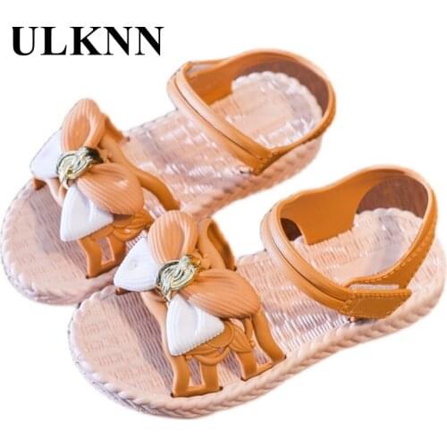 ULKNN Girls Sandals 2021 Summer Kids Princess Peep-toe Shoes Beach Sandals Non-skid Childrens Shoes Pink Summer Shoe
