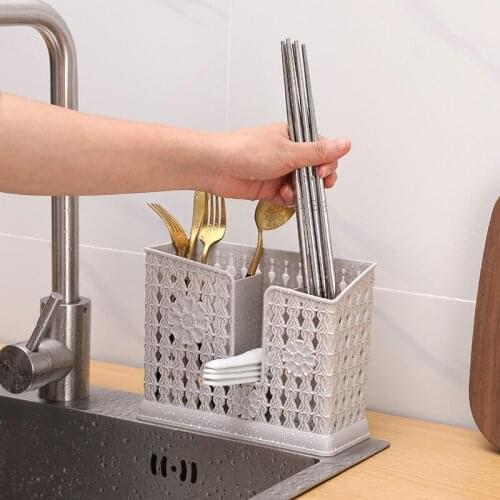 Mutfunctional Hanging Chopsticks Storage Rack with Hollow Drain Hole Kitchen Supplies Hanging Chopsticks Storage Rack QJY99