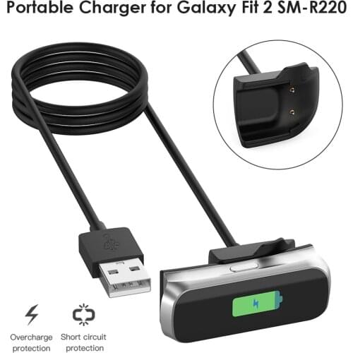 Fashionable Charging Cable Wristband Power Cord Cradle Wire Dial Wristwatch Present for Samsung Galaxy Fit 2 SM-R220