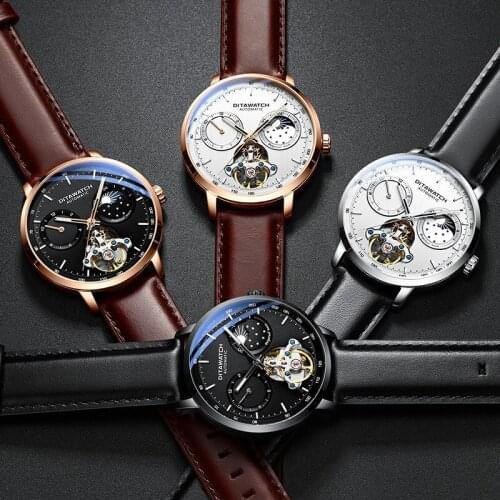 Di tower watch male hollow out mechanical watch