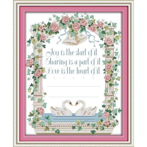 Never to be parted cross stitch kit aida 14ct 11ct count printed canvas stitches embroidery DIY handmade needlework