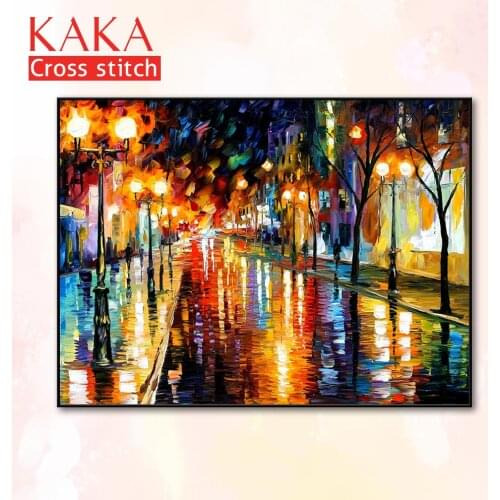 Cross stitch kits,Embroidery needlework sets with printed pattern,11CT-canvas for Home Decor Painting,Landscape Full NCKS059