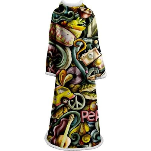 Long Sleeve Blanket Fashion Wars 3D Print Anime High Throw Wearable Bedding Washable Plush Casual Car Soft Office Adults