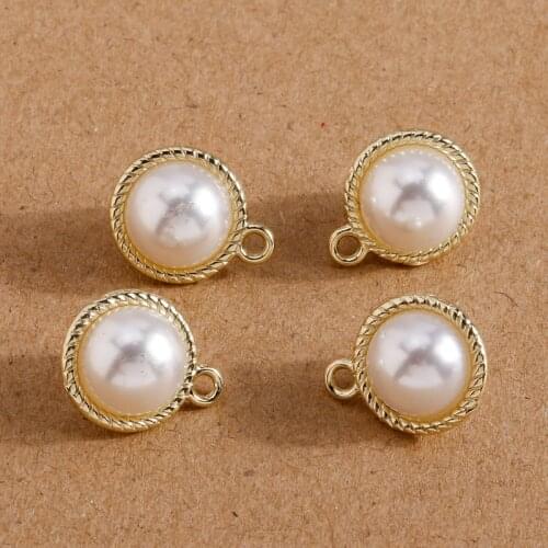 8pcs 14*10mm Imitation Pearl Charms Pendants for Jewelry Making Fashion Necklaces Earrings DIY Handmade Crafts Accessories