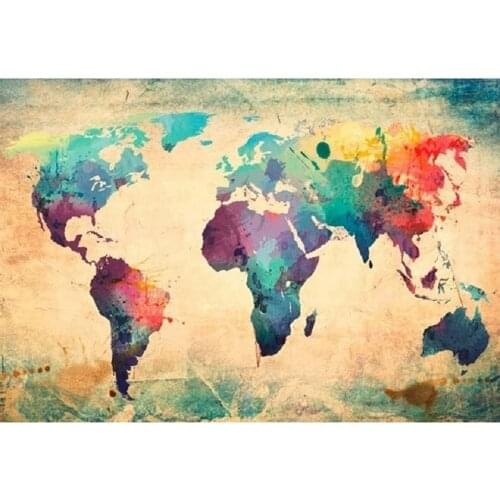 Full Square /Round Diamond Painting World Map 5D DIY Diamond Embroidery Cross Stitch Landscape Mosaic Picture Home Decor