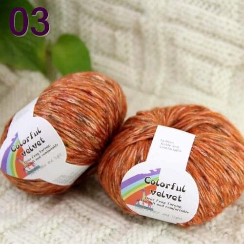 Sale of 2ballsX50g thread camel hair color broken line knitted scarf coat line mohair wool needlework Orange 824-03-2