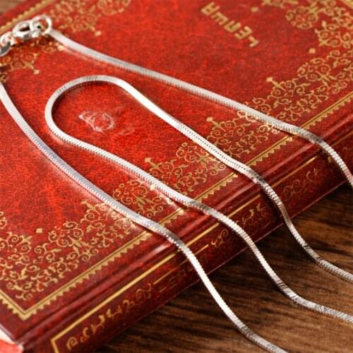 Real S925 Sterling Silver Square Thread Snake Bone Chain Creative Simple Clavicle Chain Lovers Exquisite Commemorative Gift