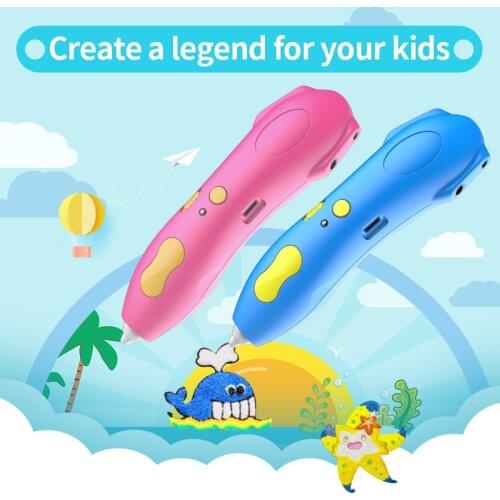 Ow Temperature 3D Printing Pen 3D Drawing Printer DIY Anti-Scald Painting Pen PCL Filament Birthday Gift For Girls Boys