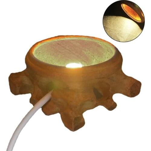 Luminous LED Solid Wood Base Mahogany Hollow Root Carving Crystal Ball Egg Carving Bottom Support Round Ornaments Crafts