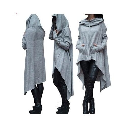 2018 Large Pure color sweatshirt women Spring Loose Long Swallowtail Towel for party gift
