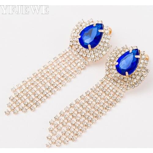 YFJEWE Simple Rhinestone colorful Drop Earrings For Women Bijoux 2017 New Gold-color Jewelry Cute Gift E075