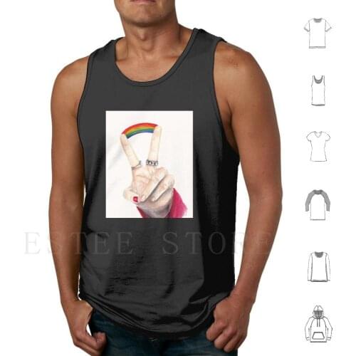 Fluent In Rainbows Tank Tops Vest Sleeveless Rainbow Hand Lghtq Pride